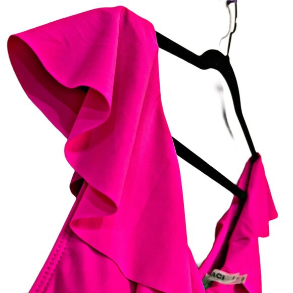 DACI Full Coverage One Piece Swimsuit Ruffle Sleeveless Pull-One Plus Size 24W - Picture 7 of 9